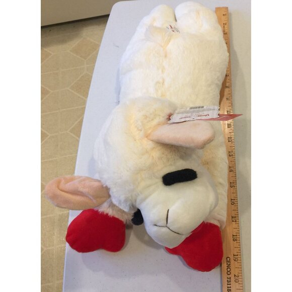 Lamb Chop Extra Large 19" Cream Red Lamb Squeaker - Picture 7 of 7